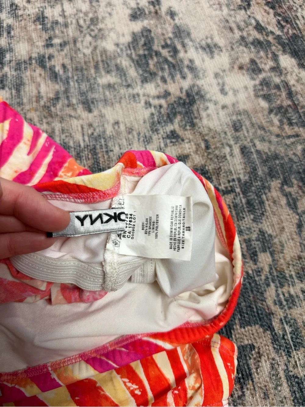 Vintage Y2K DKNY Neon Zebra Tankini 2 Piece Swim Set‎ Bikini XS